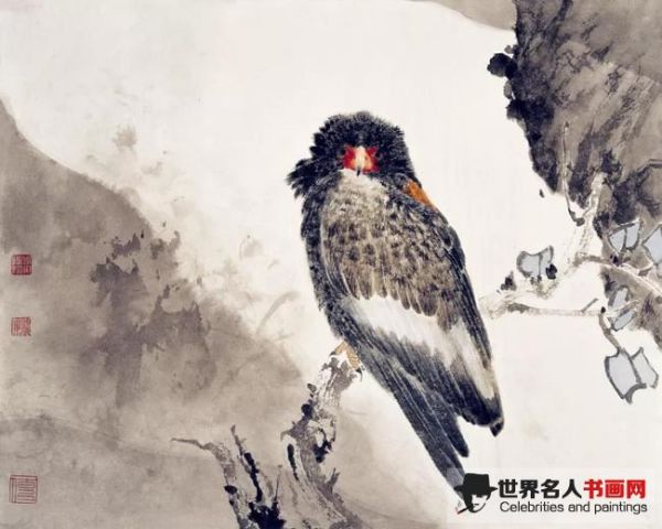 周午生工笔花鸟画作品《秋冥》