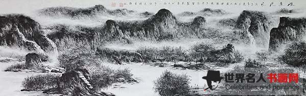 画家何珍泉手指焦墨山水经典作品欣赏