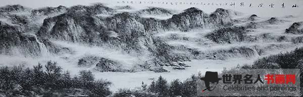 画家何珍泉手指焦墨山水经典作品欣赏