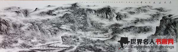 画家何珍泉手指焦墨山水经典作品欣赏