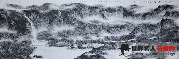 画家何珍泉手指焦墨山水经典作品欣赏