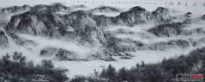 画家何珍泉手指焦墨山水经典作品欣赏
