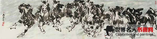 水墨画《大漠雄风》