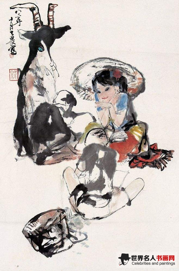 书画家施大畏作品